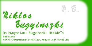 miklos bugyinszki business card